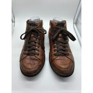 FERRACINI Men's Brown Leather High Top Sneaker Shoes Lace Up Size US 8